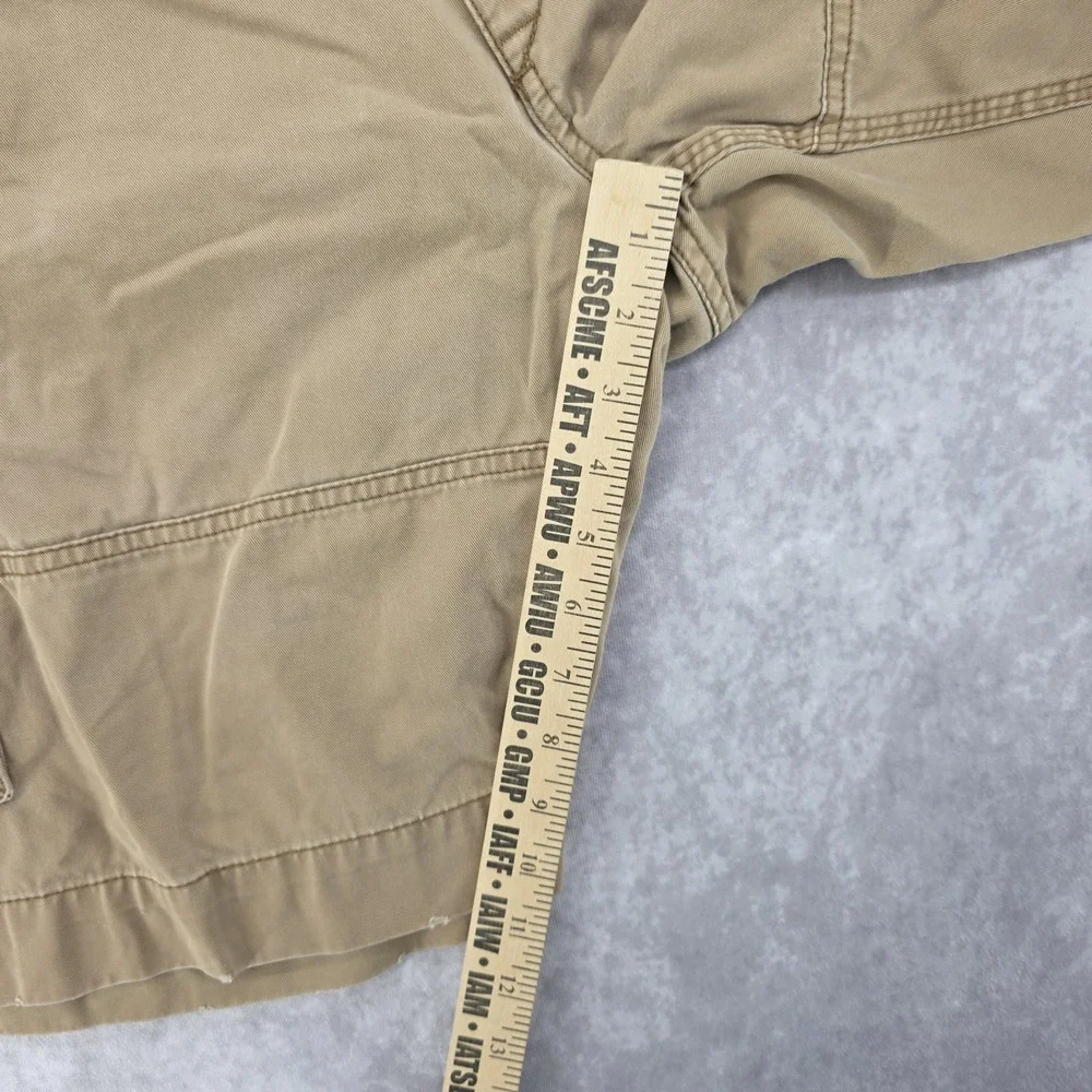 Vtg Polo Ralph Lauren Mens Cargo Shorts Size 40 Tan Khaki Distressed Chino Y2K